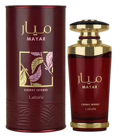 Frasco y caja de Mayar Cherry Intense