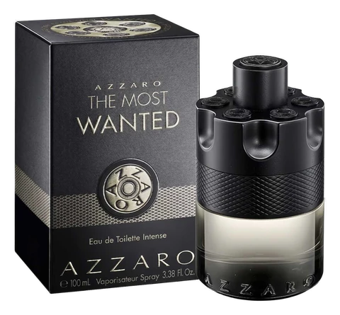 Frasco y caja de The Most Wanted Intense